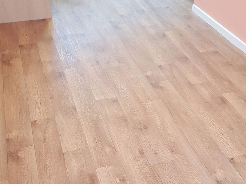 Wood effect vinyl flooring fitted